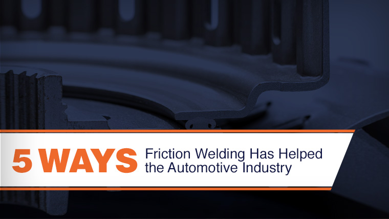 mti automotive friction welding graphic with "5 ways friction welding helps automotive industry" text